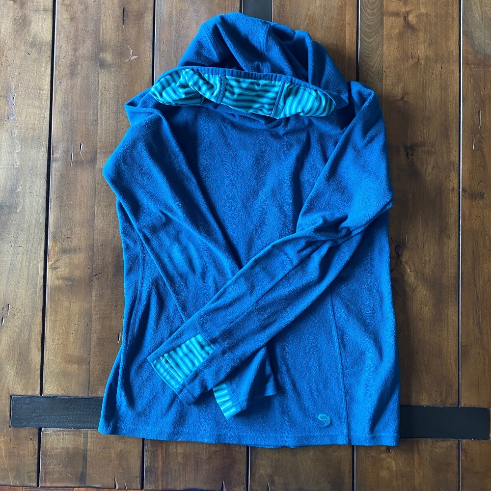 Women's Small Mountain Hardwear Fleece Hoodie With Stripes
